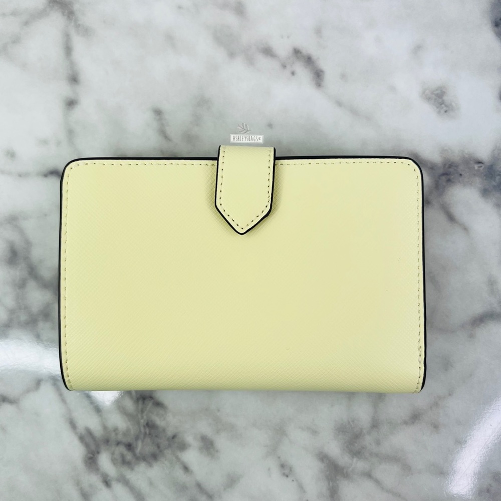 Kate Spade Staci Medium Compact Bifold Wallet In Lemon Fond - Picture 2 of 6